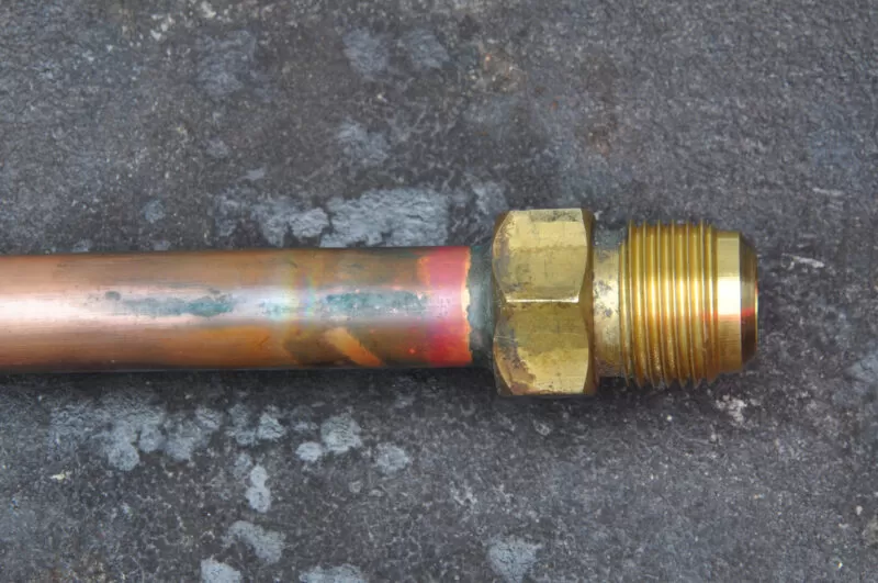 Old copper water pipe